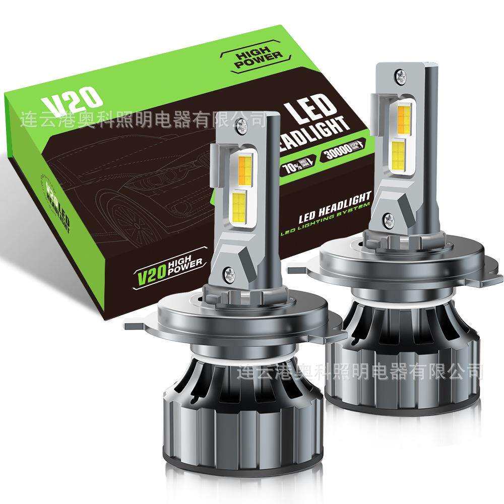 AKEV20S3000K4300K6000K三色温汽车ledh1h4h7h11900590069012大灯