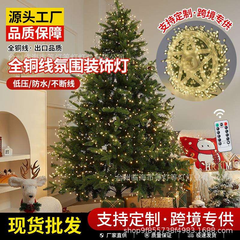 太阳能LED鞭炮灯串插电铜线灯蜈蚣脚灯串跨境圣诞节装饰防水彩灯