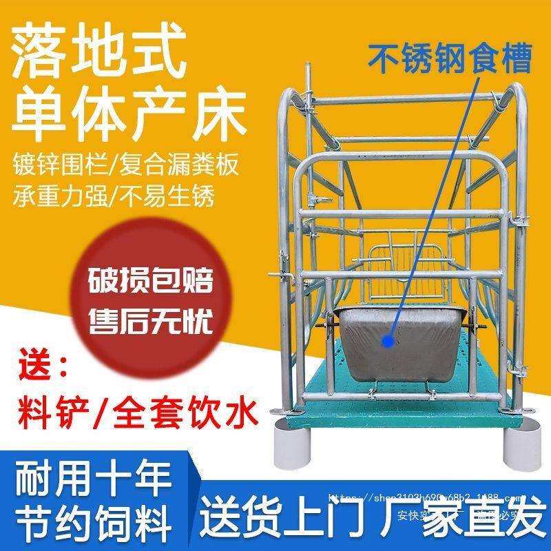 落地式母猪产床全套一整套带漏粪板加不锈钢食槽加固设备猪限位栏