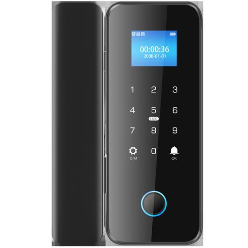 玻璃门密码锁双门免地插办公室无框有框指纹锁免开孔智能锁门禁锁