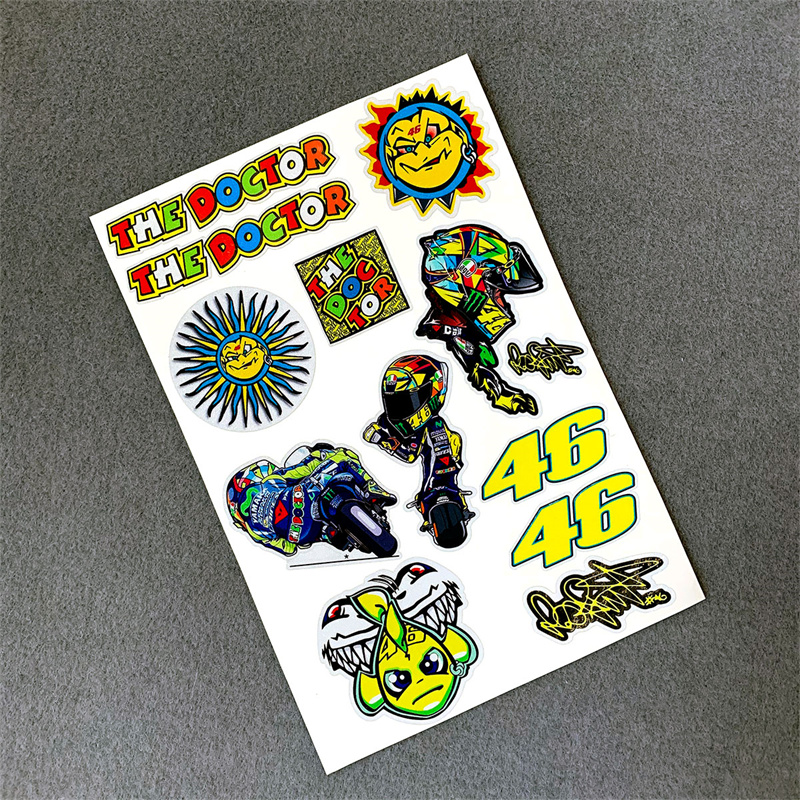 AGV Rossi罗西头盔贴纸46号摩托车贴纸防水反光贴花3M改装赛车贴
