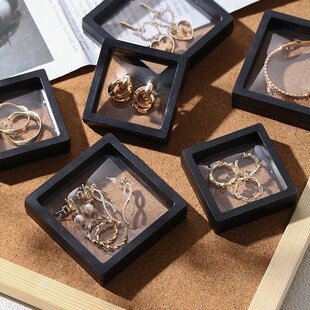 pe膜收纳盒悬浮薄膜o盒透明首饰展示盒子戒指吊坠盒饰品包装防氧