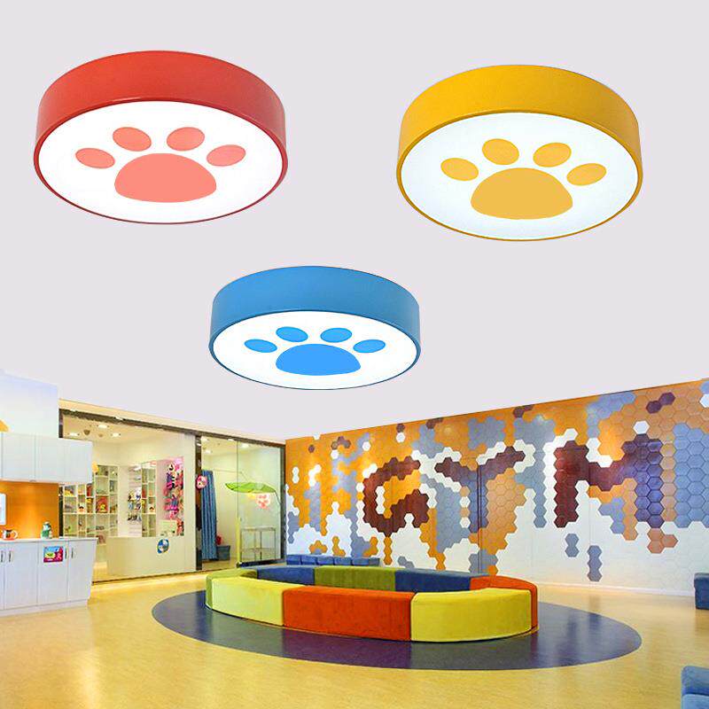 简约卡通圆形脚印吸顶灯儿童房宠物店灯具幼儿园教室大厅走廊吊灯