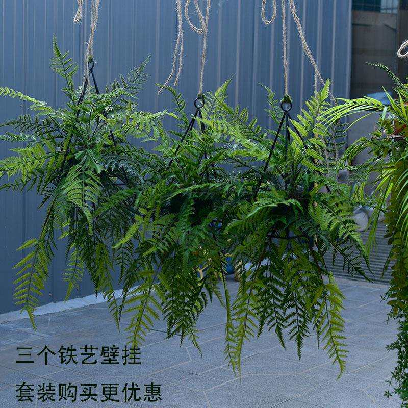 仿真厥叶绿植吊顶装饰餐厅酒吧软装森系顶面雨林田园风格拍摄道具