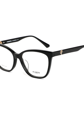 PORTS眼镜框架经典时尚百搭板材猫眼黑色框近视眼镜POF23101