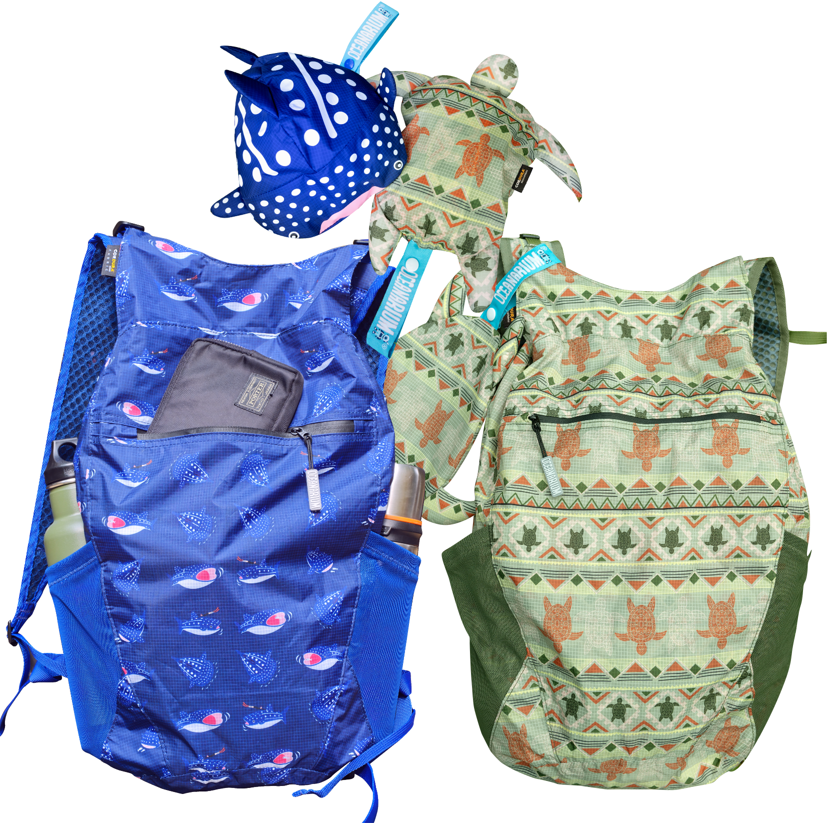 Oceanarium海龟Daypack双肩包考杜拉超轻防水可折叠收纳背包22L