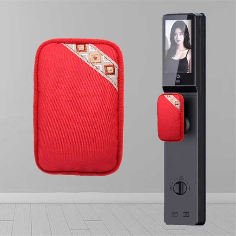 新款智能锁密码指纹锁保护套门把手套入户门锁方形把手防撞防静电