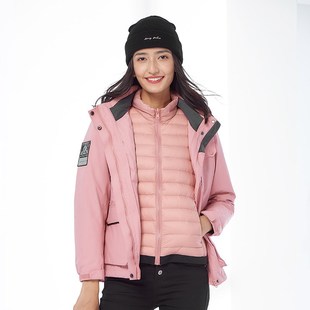 秋冬季户外羽绒冲锋衣男士时尚休闲羽绒服外套女防水透气滑雪服厂