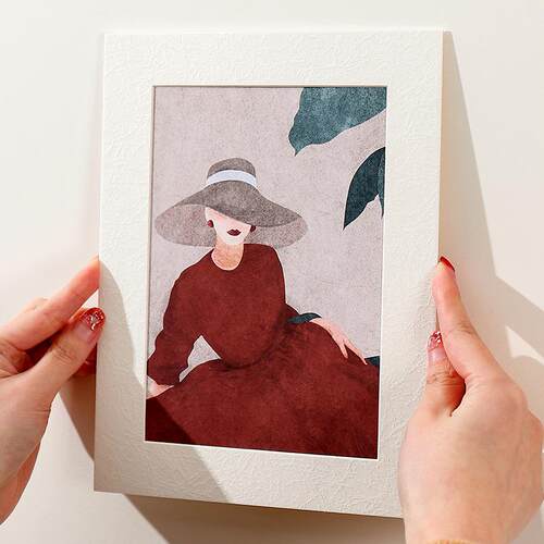 卡纸相框浮雕纹理纸画框 简约艺术画装裱画框8k4开a4儿童画展览框