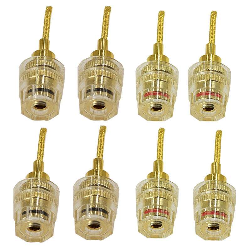 无失真音响插座音箱线插头转换头转接线器蝴蝶卡扣编织针转香蕉头