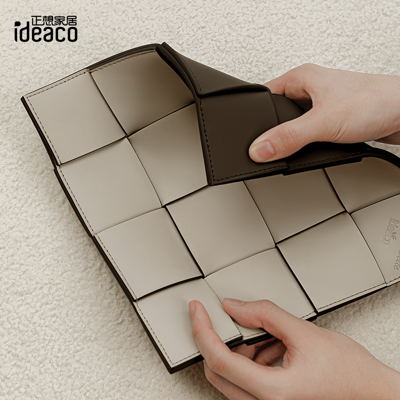 ideaco轻奢皮质收纳盒首饰口红杂物桌面高档置物盘钥匙遥控器托盘