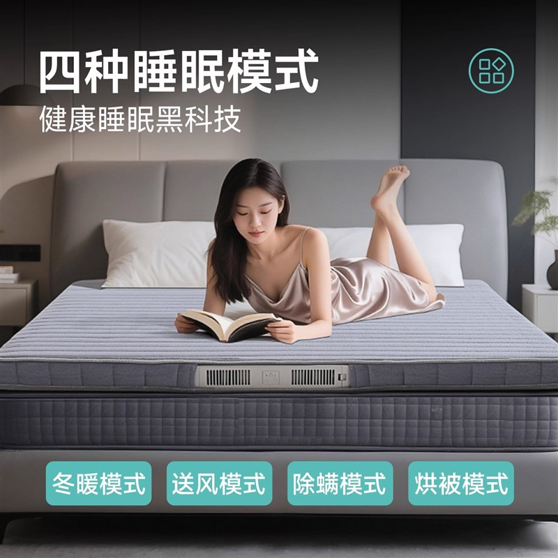 加热床垫新风独立双区控温取暖床垫恒温智能温控保暖除螨除湿薄垫