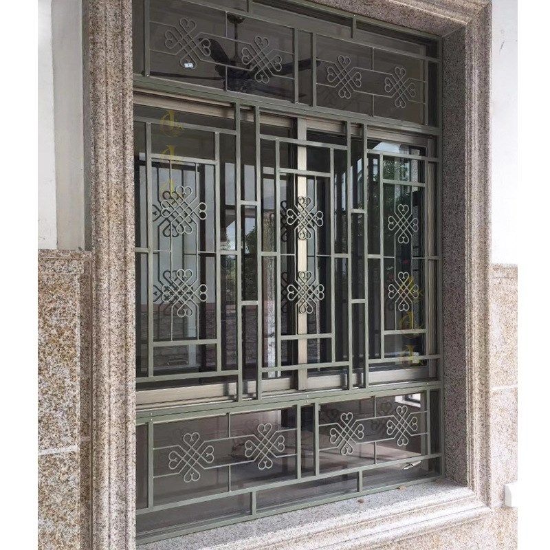 铸花铝合金复古雕花木纹窗不生锈别墅客厅阳台栏杆卧室防盗窗