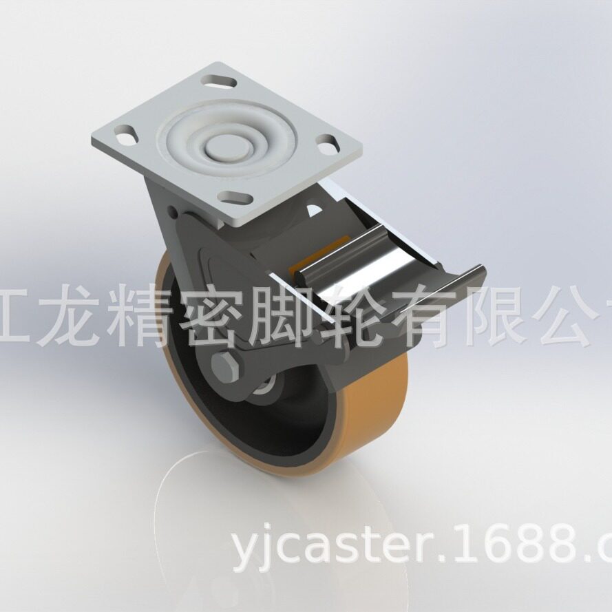 通用抗冲击刹车尼龙胎面工业脚轮