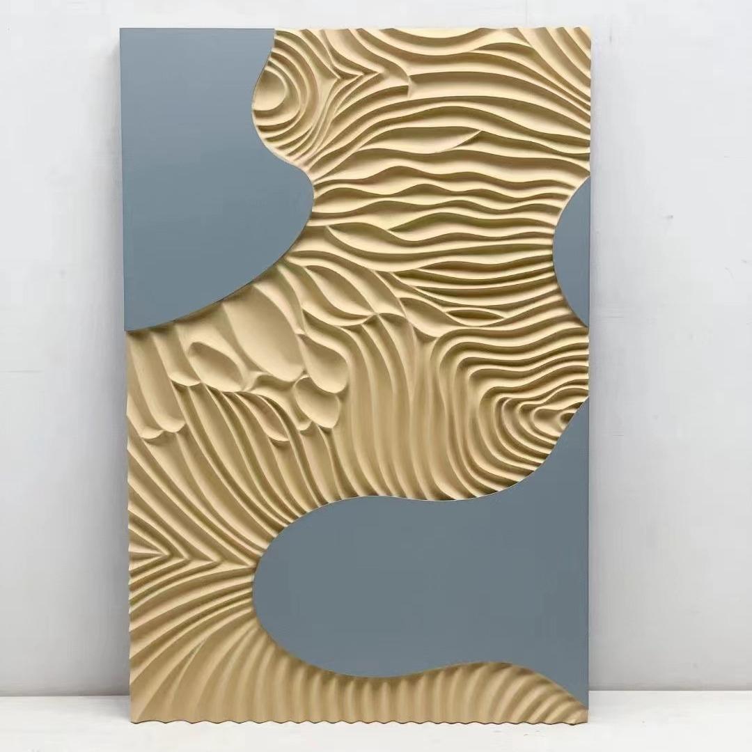 木雕立体装饰画现代简约客厅沙发大气挂画玄关样板间设计师款壁画