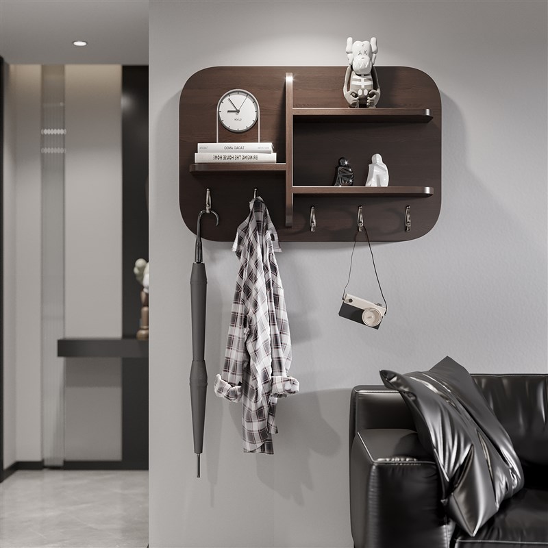 玄关电表箱装饰画实木中式架子立体可推拉弱配电箱轻奢高级感创意