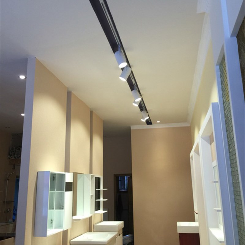 led射灯COB轨道灯7W12W15W20w30w服装店铺背景明装吸顶cob导轨灯