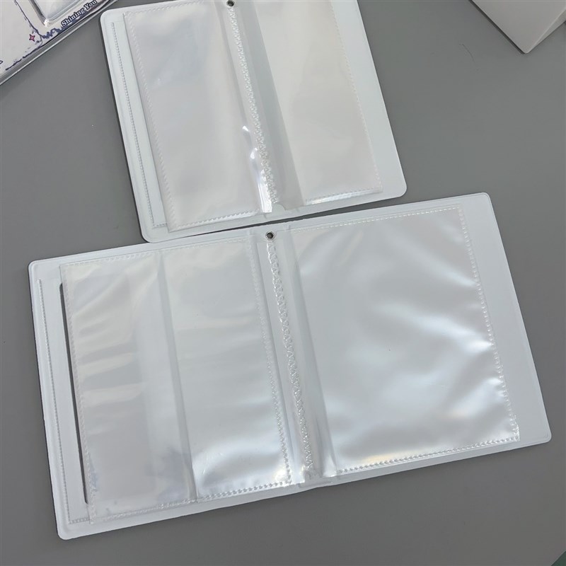 银色人生四格大卡册宽版胶片明信片贴纸收纳册拍立得四宫格卡包