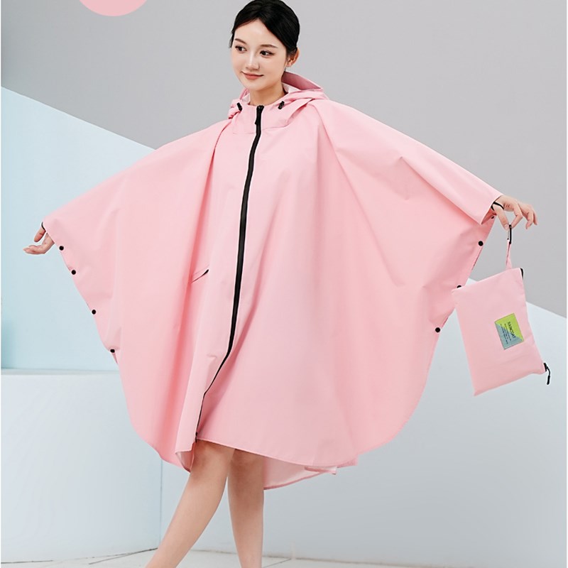 大帽檐雨衣女款徒步外穿防暴雨电动摩托骑车单人电瓶车雨披男骑行