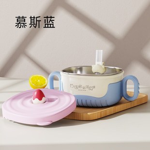 宝宝辅食碗316不锈钢婴儿专用碗防摔带手柄刻度便捷儿童餐具