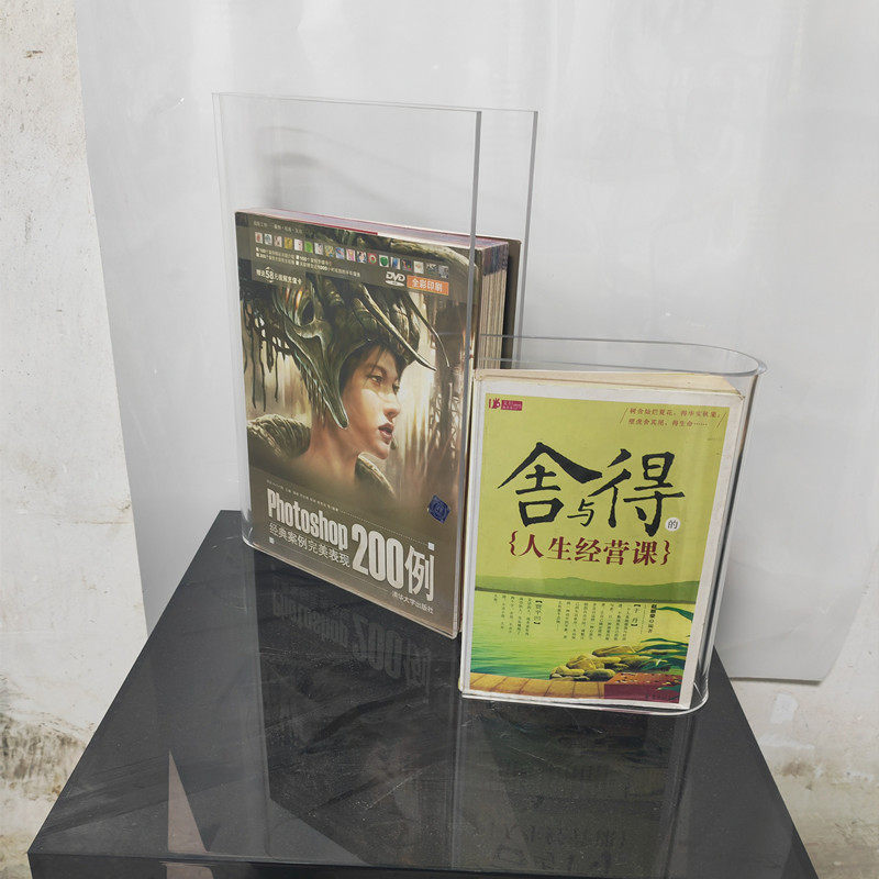 营销中心桌面亚克力透明书架场景摆件样品U型透明书架软装装饰