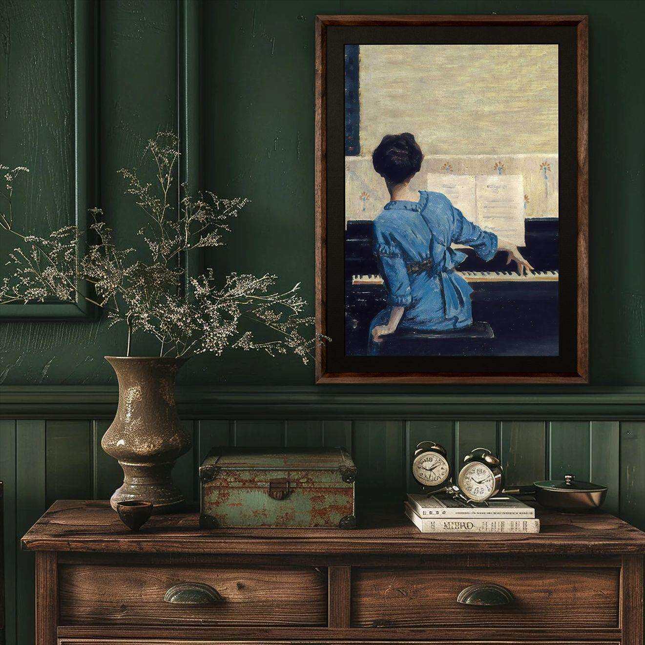 泽拉图美式乡村装饰画书房卧室人物挂画简约实木人物世界名画墙画