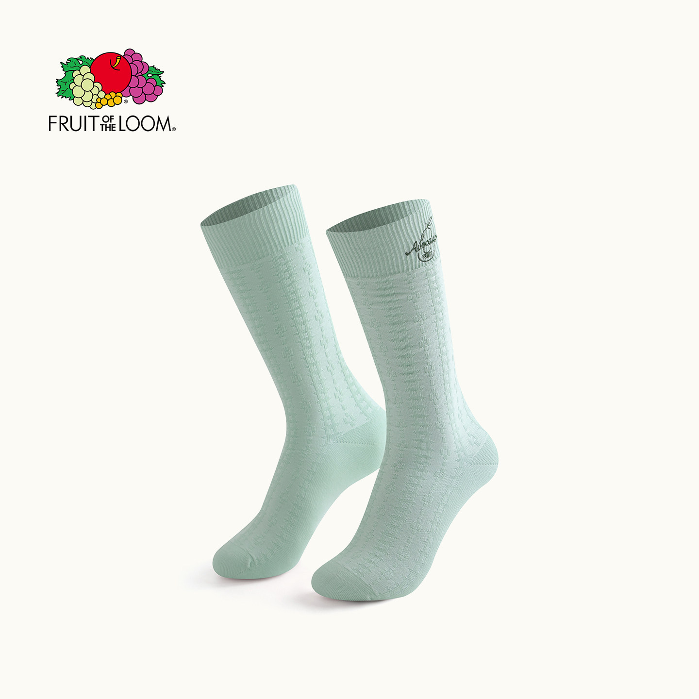 「鲜果布衣·春季新品」2026新品女款时尚潮流绞花刺绣长筒袜子