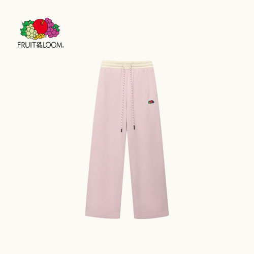 鲜果布衣粉色女卫裤休闲长裤直筒