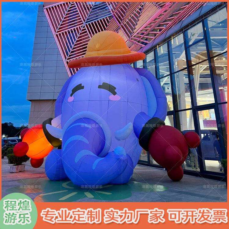 充气卡通发光拳击大象胖动物IP气模商场广场儿童游乐装饰美陈道具