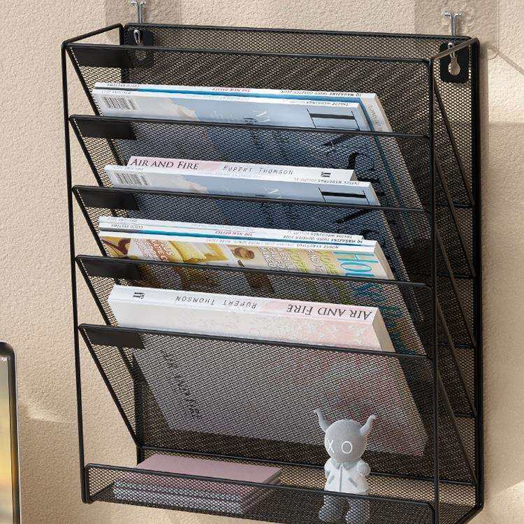 壁挂式文件架墙面金属文件收纳架墙上书架办公用品桌面文具资料展