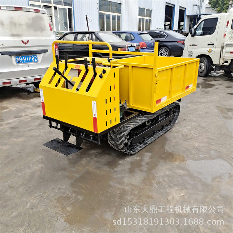 脚踏式履带运输车 小型爬山虎翻斗车 手扶式农用搬运车