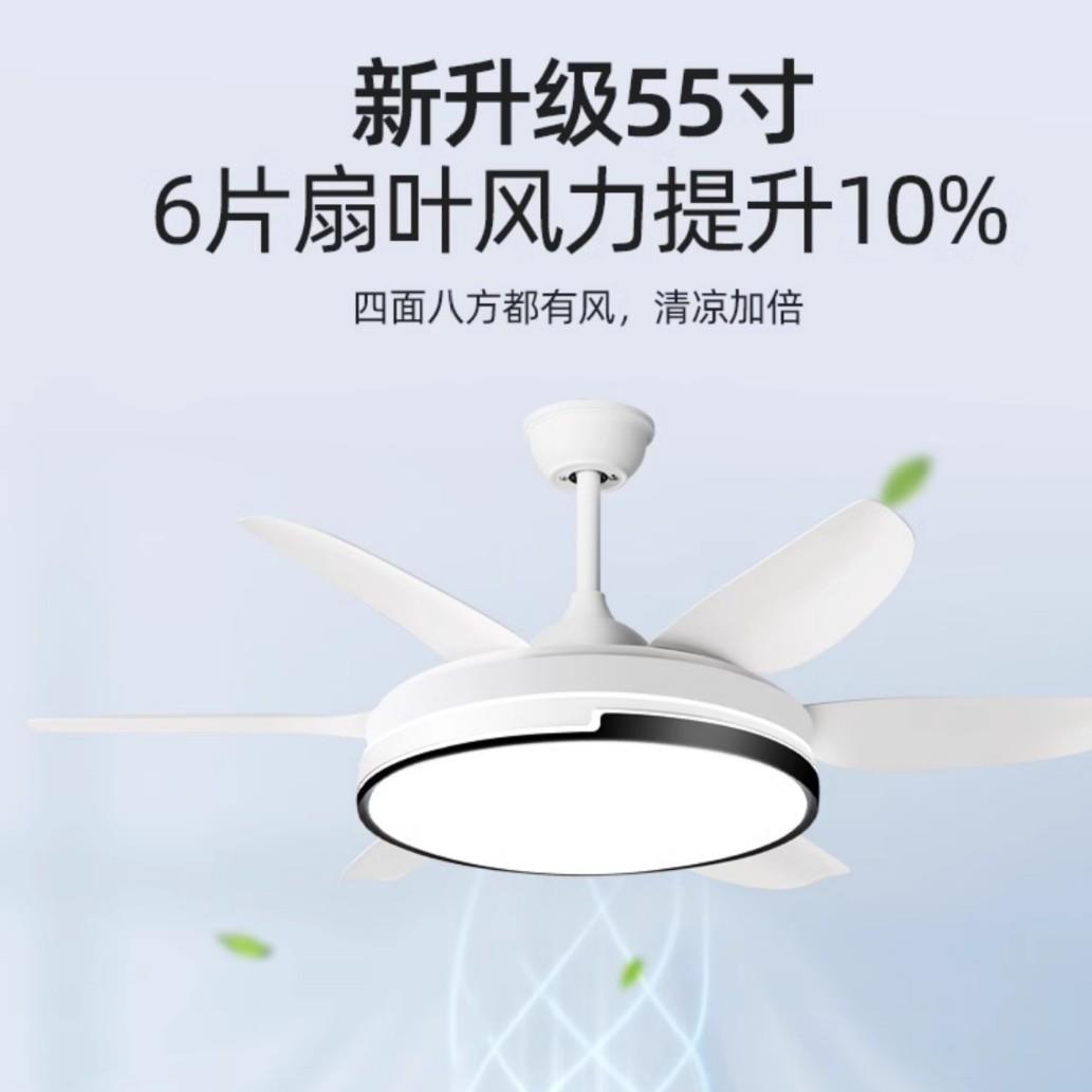 出口工厂直销风扇灯吊扇灯家用一体吊灯客厅餐厅展厅卧室六叶大尺