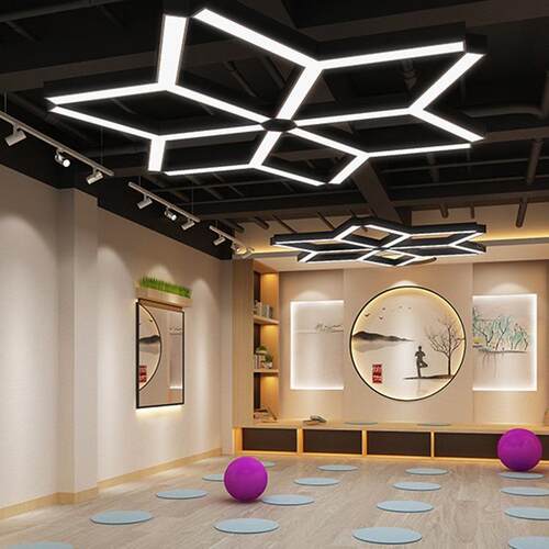 创意人形灯Y型LED办公室高级感吊灯健身房商场超市创意简约拼接灯
