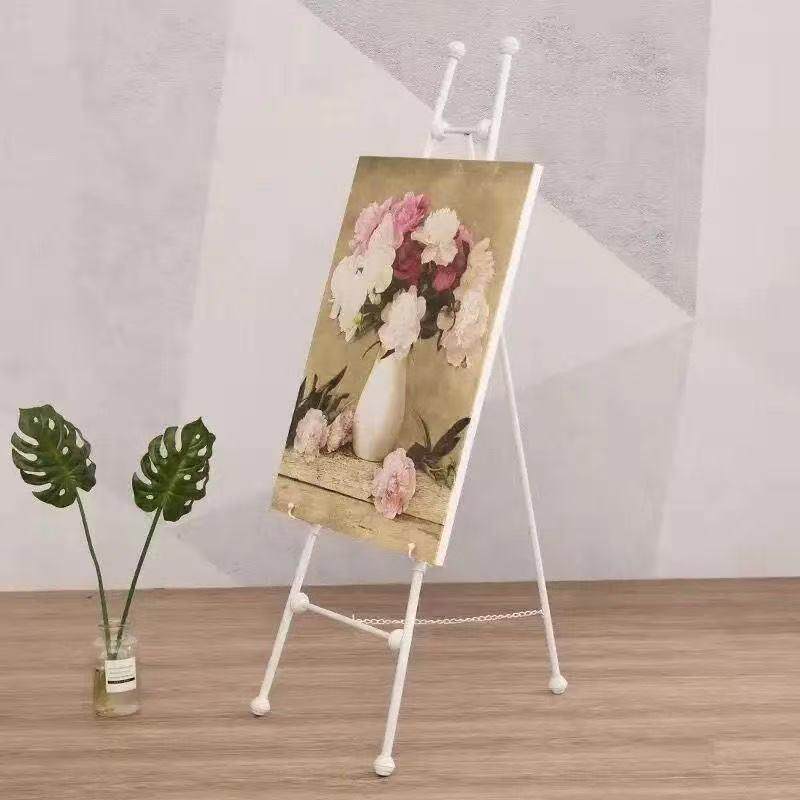 铁艺欧式油画架子展示架迎宾架相框架落地支架照片婚庆画美甲托架