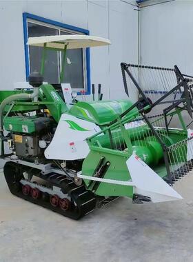 稻麦履带联合收割机械全喂入Riceharvester大豆自走柴油1米割
