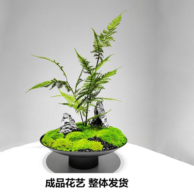 新中式仿真文竹花艺盆栽摆件电视柜装饰花样板房客厅洽谈桌仿真花