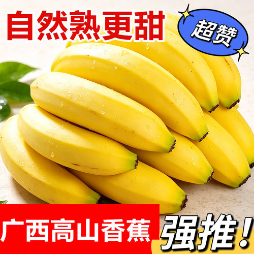 高山甜香蕉9斤新鲜水果当季现摘大芭蕉青皮甜香蕉整箱自然熟10