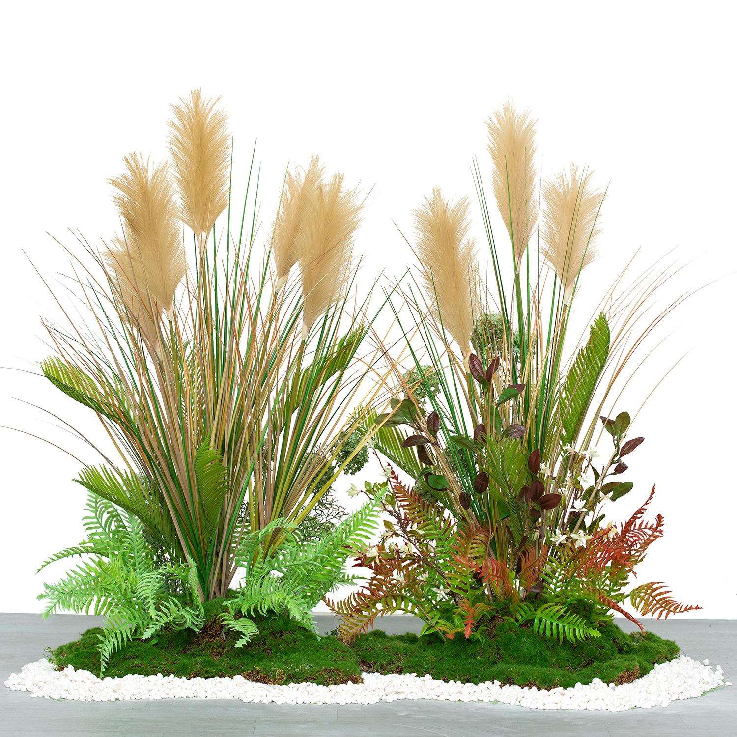 仿真秋色芦苇草植物假花盆栽落地盆景楼梯角落橱窗摄影布造景摆件
