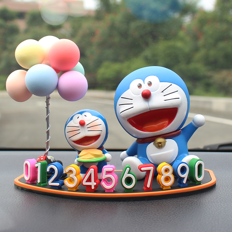 汽车卡通临时停车号码牌可爱卡通公仔摆件立体挪车电话Z牌车内装
