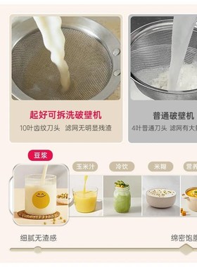 KIHAL起f好可拆洗破壁豆浆机家用小型多功能全自动免滤无渣保温