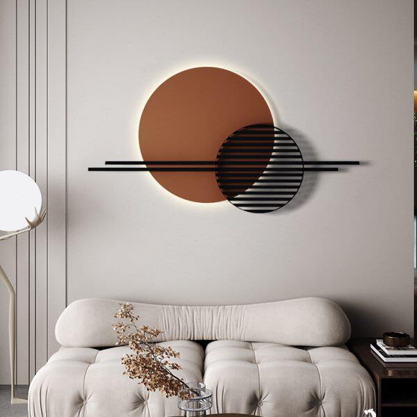 意式极简墙上装饰品铁艺壁饰客厅餐厅玄关圆形卧室床头背景墙挂饰