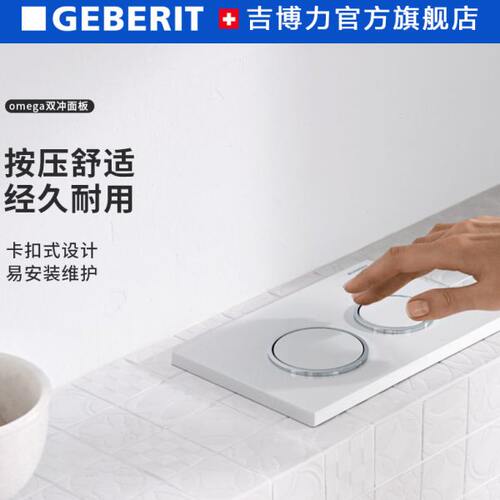Geberit吉博力Omega水箱双冲水面板壁挂墙排入墙式按压出水面板