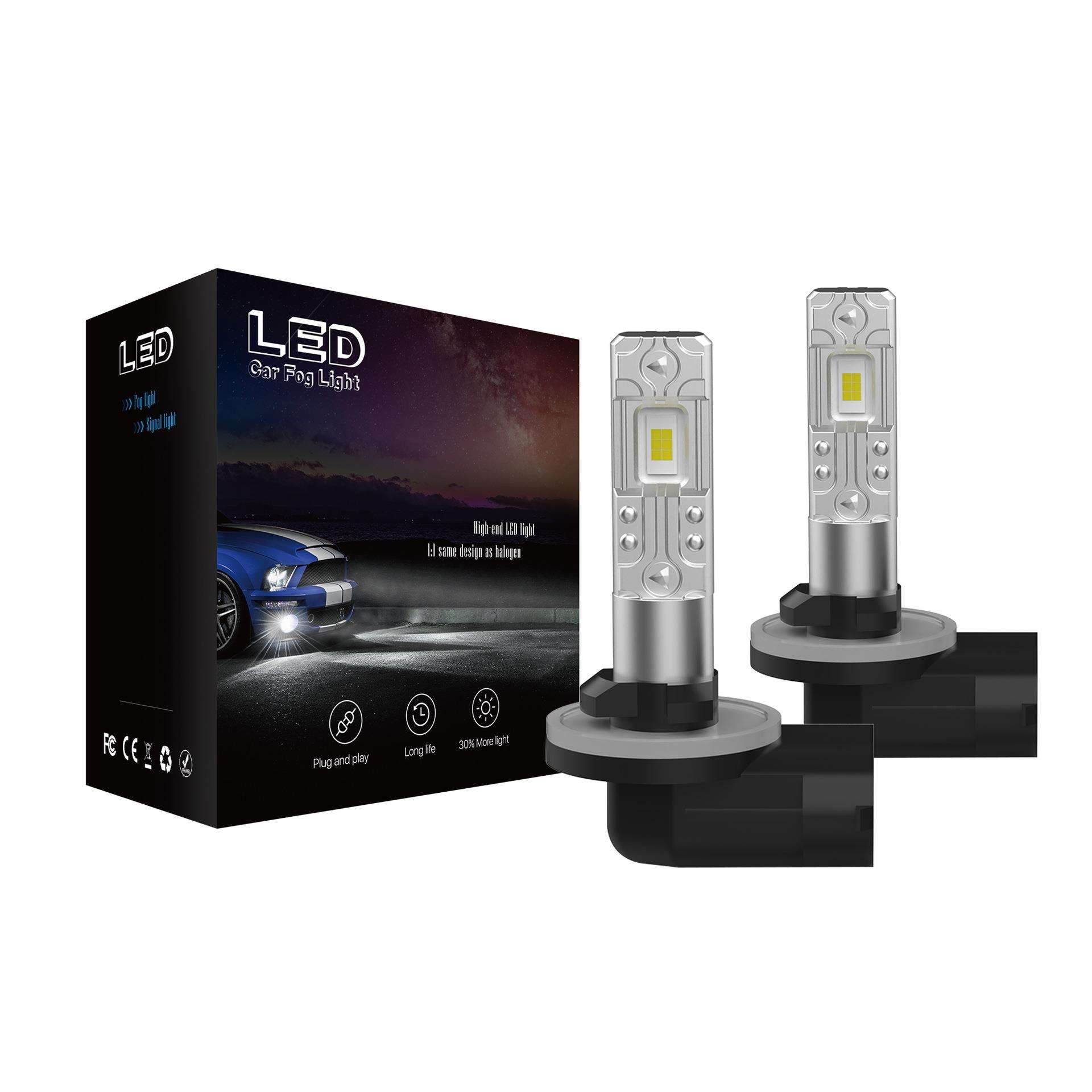 通用款LED雾灯880 881 LED汽车大灯 9005 9006 短款LED雾灯灯泡