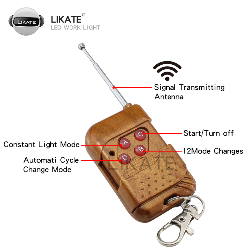 汽车边灯一拖四中网爆闪灯6LED日间行灯红蓝无线遥控18种模式