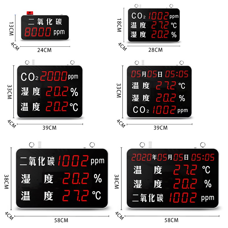 工业二氧化碳检测仪温湿度CO2高精度记录仪空气质量报警显示器