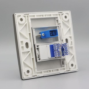 深灰色86型六类网络光纤面板千兆网络网口带SC法兰盘光纤宽带插座