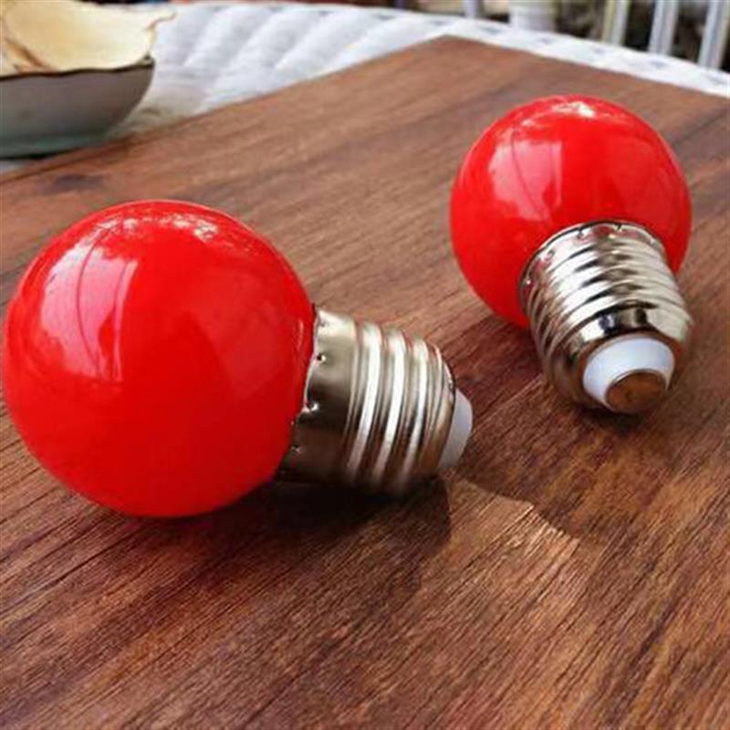 神枱灯顶头胆神台灯LED灯泡红色卡口B22E12E14E27螺口灯笼球泡供