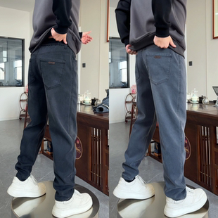 时尚气质直筒休闲裤男秋冬季上新商务品质百搭舒适牛仔裤纯色做旧