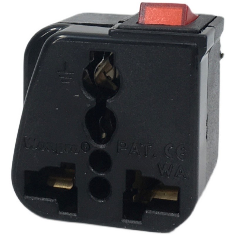 稳不落转换插头WSA-16两脚三脚转万能孔插座带开关英标三圆转换器