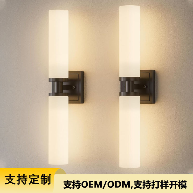 北欧现代简约方形镜前壁灯